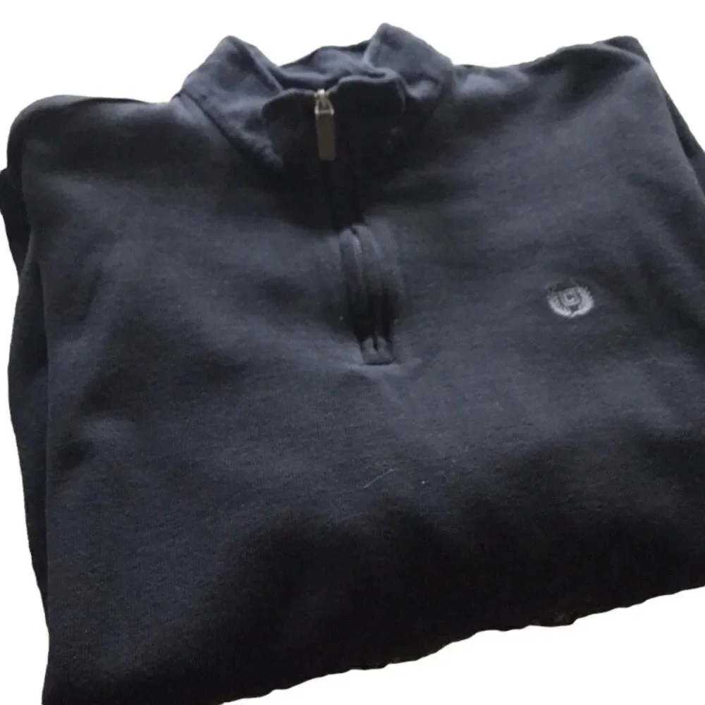 Chaps 1/4 zip hoodie like new ribbed black size XLT